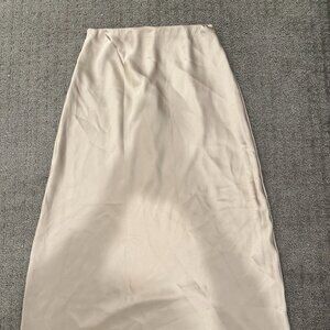 Satin Mango Midi Skirt